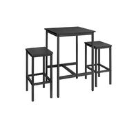 Dining Table and Chairs Set, Ebony Black + Ink Black