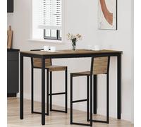 Dining table Artisan oak 140x80x105cm Engineered Wood Top Metal Legs Sturdy 27kg