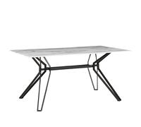Dining Table BALLINA White Marble 160 cm 90 cm Tempered Glass