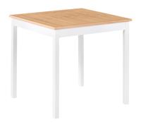 Beliani Dining Table BATTERSBY Light Oak 80 cm 80 cm, White