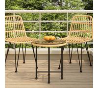 Dining Table Black Ø55 cm Tempered Glass and Steel Garden Counter vidaXL