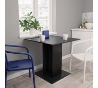 Dining Table Black 80x80x75 cm Engineered Wood Square Base Minimalist CompactTop