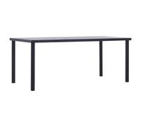 Dining Table Black & Concrete Grey 180x90x75cm MDF Top Powdercoated Metal Sturdy