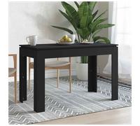 Dining Table Black Engineered Wood 120x60x76 cm Minimalist Kitchen Scandi Style