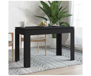 Dining Table Black Engineered Wood 120x60x76 cm Minimalist Kitchen Scandi Style