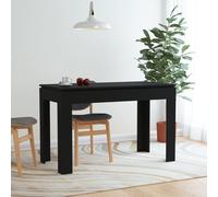 Dining Table Black Engineered Wood 120x60x76 cm Modern Minimalist Sturdy Kitchen