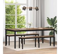 Dining Table Black Metal Frame Engineered Wood Surface 200x100x75cm Rectangular