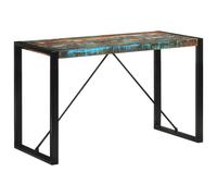 Dining Table Black Solid Mango Wood Steel Frame 120x55x76 cm Reclaimed Top