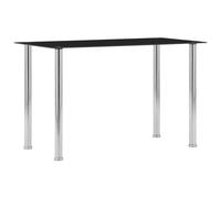 Dining Table Black Tempered Glass Dinner Kitchen Furniture Multi Sizes vidaXL