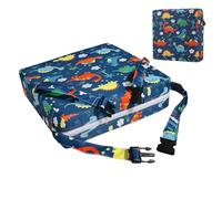 Dining Table Booster Seats, Adjustable Heightening Cushion, Washable Toddler Chair Pad, Thick Comfortable Boosters Seat for Baby Kids Mealtime at Home or Dining Out, Gray and Blue