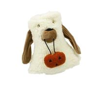 Dining Table Bottle Accent, Puppy wine bag | Plush Halloween Wine Cover for Holiday Hosting, Cozy Counter Corners, Pumpkin Trim Look