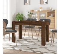 Dining Table Brown Oak 120x60x76 cm Engineered Wood Smoked Oak Modern Compact XL