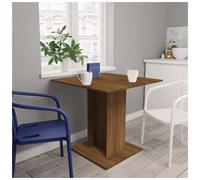 Dining Table Brown Oak 80x80x75 cm Engineered Wood Square Stable Top look