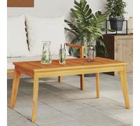 Dining Table Brown Solid Acacia Wood 100x55x45 cm Rustic Outdoor Patio Max110kg