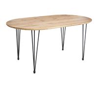 Beliani Dining Table Cavell Light Brown 160 Cm 90 Cm