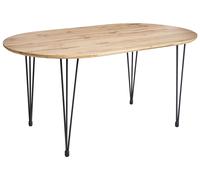 Beliani Dining Table Cavell Light Brown 160 Cm 90 Cm