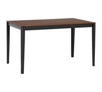 Beliani Dining Table Dark Wood with Black MDF Veneered Top Wooden Legs 135 x 80 cm Cedar