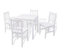 Dining Table&Chairs Set Home Furniture Pinewood White/Brown 3/5/7 Piece vidaXL