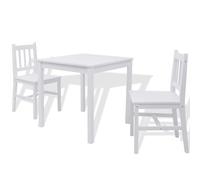 Vidaxl Three Piece Dining Set Pinewood White