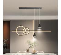 Dining Table Chandelier Modern LED Pendant Lights Dimmable Dining Room Pendant Lamp Height Adjustable Designer Pendant Lamp Dimmable with Remote Control Living Room Dining ( Black, L100cm) LWX