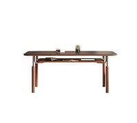 Dining Table Creative Stainless Steel Solid Wood Dining Table Home Restaurant Simple Rock Plate Dining Room Table(A:140CM*80CM*75CM)