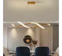 Dining Table Dimmable Led Pendant with Remote Control Spiral Pendant Chrome Finish Hanging Light Bedroom Living Room Lighting Ceiling Decorate Ceiling Light,Gold/110Cm, Gold/1