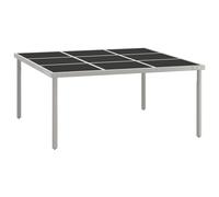 vidaXL Garden Dining Table Glass and Steel Outdoor Furniture Terrace Table