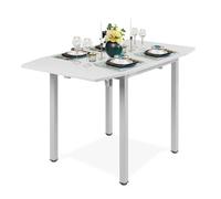 Dining Table,Drop Leaf Rectangle Extendable Kitchen Tables 4 to 6 Seat Space Saving Dining Table,Grey