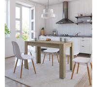 Dining Table Engineered Wood Smoked Oak 120x60x76 cm Minimalist Compact RusticXL