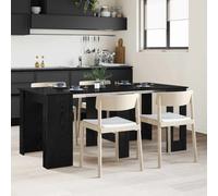 Dining Table Extendable 180x85x75cm Engineered Wood Black Oak Versatile Modern.