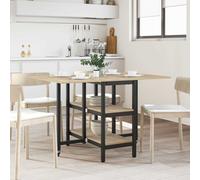 Dining Table Extendable Engineered Wood Sonoma Oak 122x80x76.5cm with 2 Shelves
