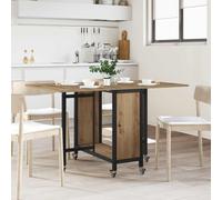 vidaXL Folding Dining Table with Castors 130 x 80 x 76.5 cm steel PB