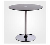 Dining Table for Small Spaces - Modern Round Glass Top Pedestal Table with Chrome Base for 2-4 People, Elegant Transparent Design