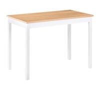 Beliani Dining Table GEORGIA Light Oak 110 cm 60 cm, White