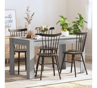 Dining Table Grey Sonoma 140x74.5x76 cm Engineered Wood Smooth Top Sturdy Frame