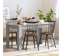 Dining table Grey Sonoma 140x74.5x76 cm Poly Rattan Steel Frame Outdoor Garden.