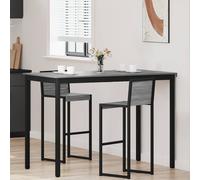 Dining Table Grey Sonoma 150x80x105cm Engineered Wood Worktop Sturdy Metal Legs