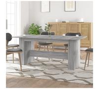 Dining Table Grey Sonoma 180x90x76 cm Engineered Wood Modern Kitchen Sleek Matte