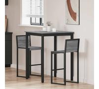 Dining Table Grey Sonoma 80x80x105cm Engineered Wood Top Metal Frame Bar Height