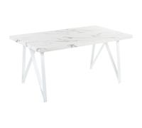 Dining Table GRIEGER White Marble 160 cm 90 cm