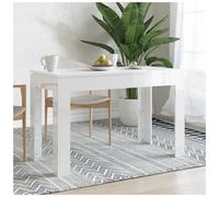 Dining Table High Gloss White 120x60x76 cm Engineered Wood Modern Minimal Design