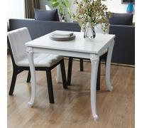 Dining Table High Gloss White 80x80x76cm MDF Top Plastic Legs Square Modern Chic