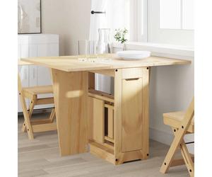 Dining Table Honey Brown Solid Pine & Engineered Wood 114x92x75 cm Foldable