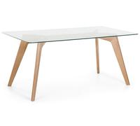 Beliani Dining Table Hudson Ii Transparent 180 Cm 90 Cm Glass