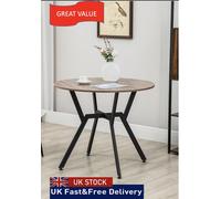HOMCOM Small Kitchen Table with Black Steel Legs Dining Desk for Living Room | TJ Hughes