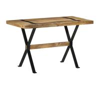 Dining Table Industrial-Style 120x60x76 cm Rough Mango Wood Top Black Steel Legs