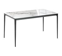 Dining Table JOLLEIN White Marble 140 cm 80 cm Glass