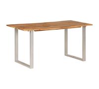 vidaXL Solid Acacia Wood Dining Table 154x80x76cm Eat Stand Kitchen Furniture
