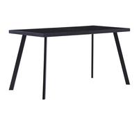 vidaXL Dining Table Black 140x70x75 cm Tempered Glass NEW