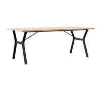 Dining Table Kitchen Table Dinner Table Solid Wood Pine and Cast Iron vidaXL